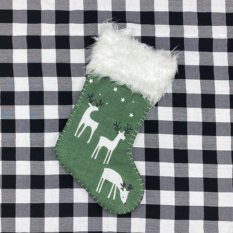 2020 Candy Gift Bags Christmas Stocking Ornaments Holiday Decorations Fake Stamp Deer Christmas Stocking Socks Christmas Stockings